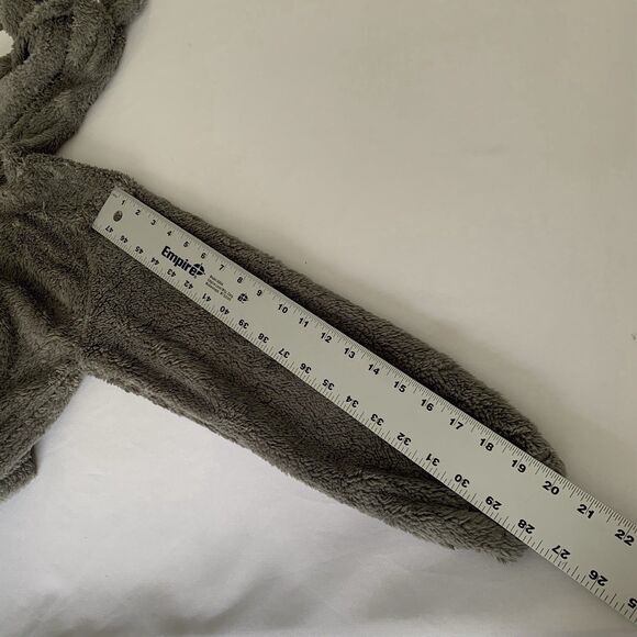 Fuzzy Pant Set Bear Ear Crop Hoodie Fleece Sweatsuit Outfit Kids 13-14 Gray Warm - Picture 5 of 8